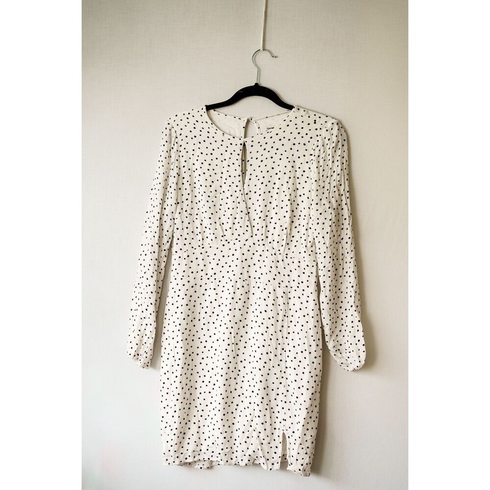 Abercrombie & Fitch Dress M Long sleeve mini dress white polka dot